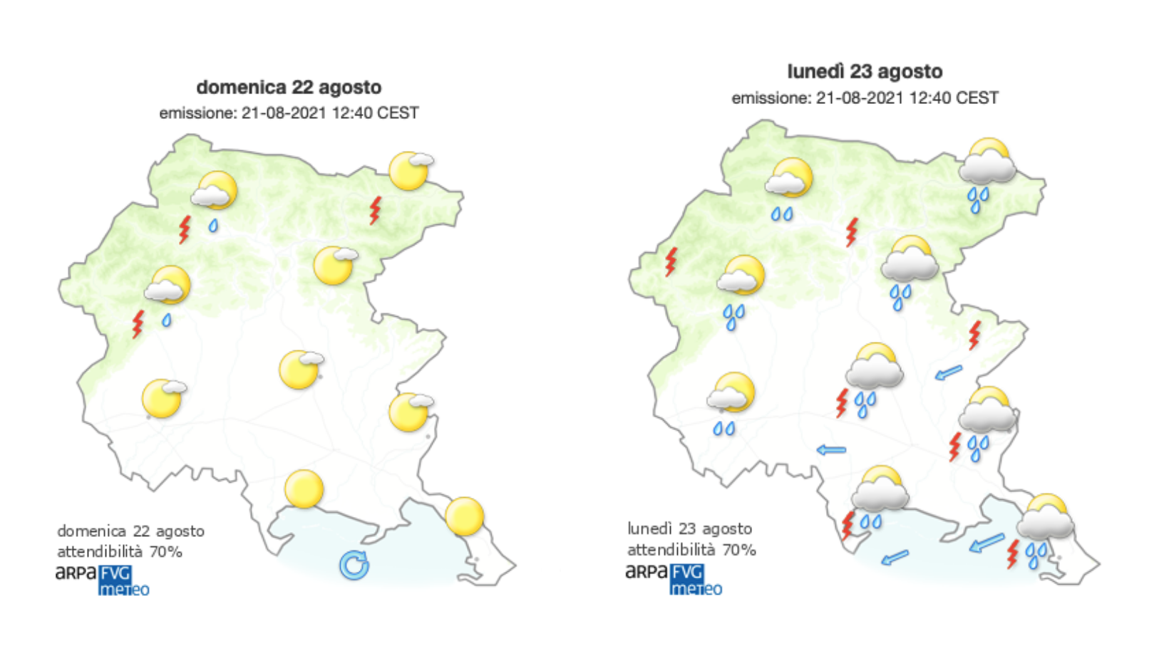 Meteo, caldo afoso anche sul Goriziano in attesa della pioggia